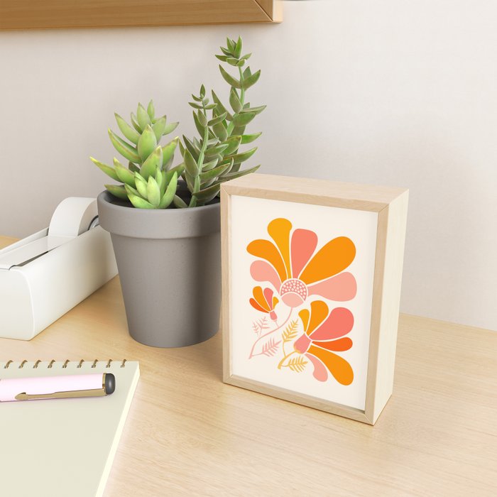 Floral Disco Party - 70s Style Wildflowers Mini Art Print Gallery Image 2