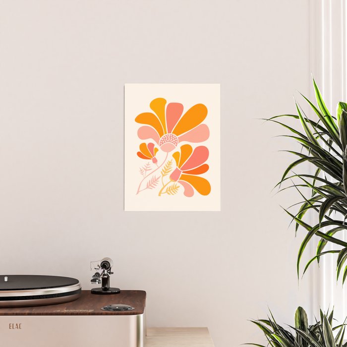 Floral Disco Party - 70s Style Wildflowers Poster Gallery Image 2