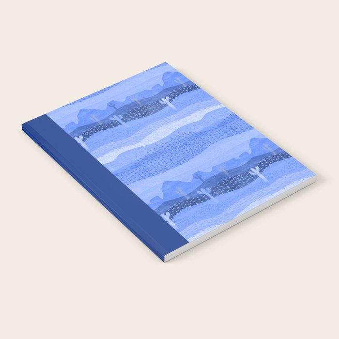 Vintage Western Desert Landscape in Night Blue Notebook Gallery Image 2