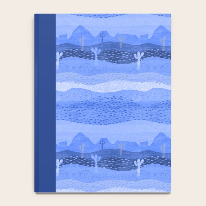 Vintage Western Desert Landscape in Night Blue Notebook Gallery Image 4