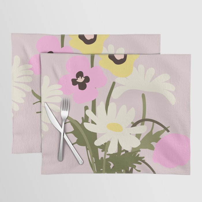 Flower market, Bern, Abstract botanical art Placemat Gallery Image 1