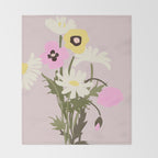Flower market, Bern, Abstract botanical art Throw Blanket Gallery Image 2