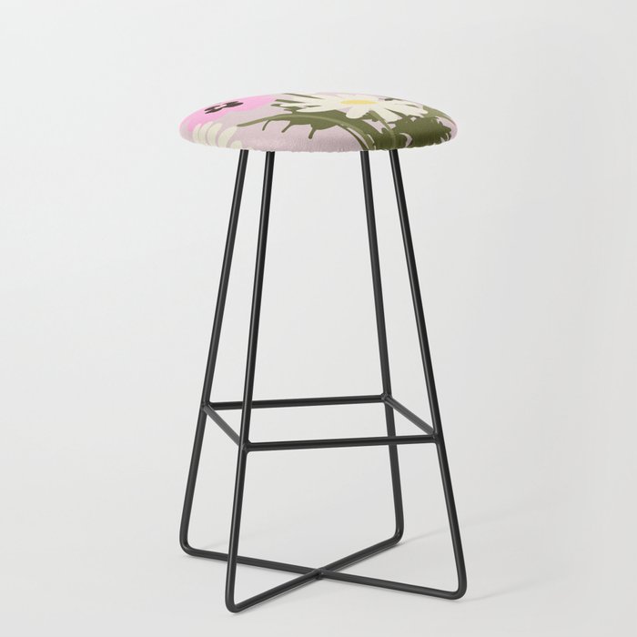 Flower market, Bern, Abstract botanical art Stool Gallery Image 1