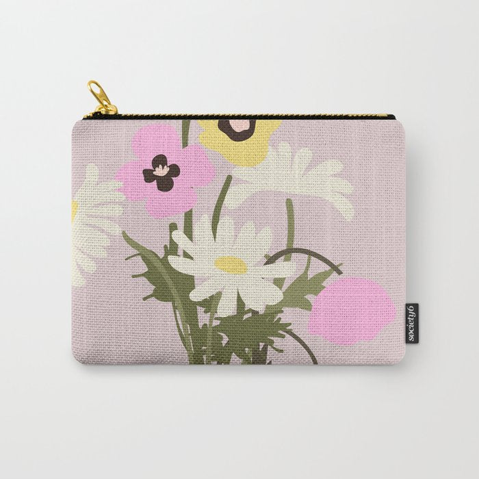 Flower market, Bern, Abstract botanical art Carry All Pouch Gallery Image 1