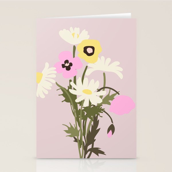 Flower market, Bern, Abstract botanical art Stationery Card Gallery Image 2