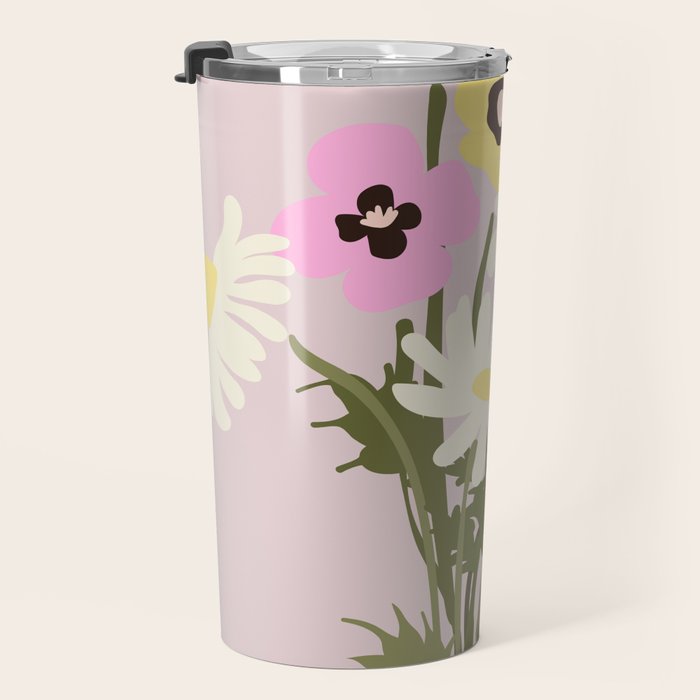 Flower market, Bern, Abstract botanical art Travel Mug Gallery Image 3