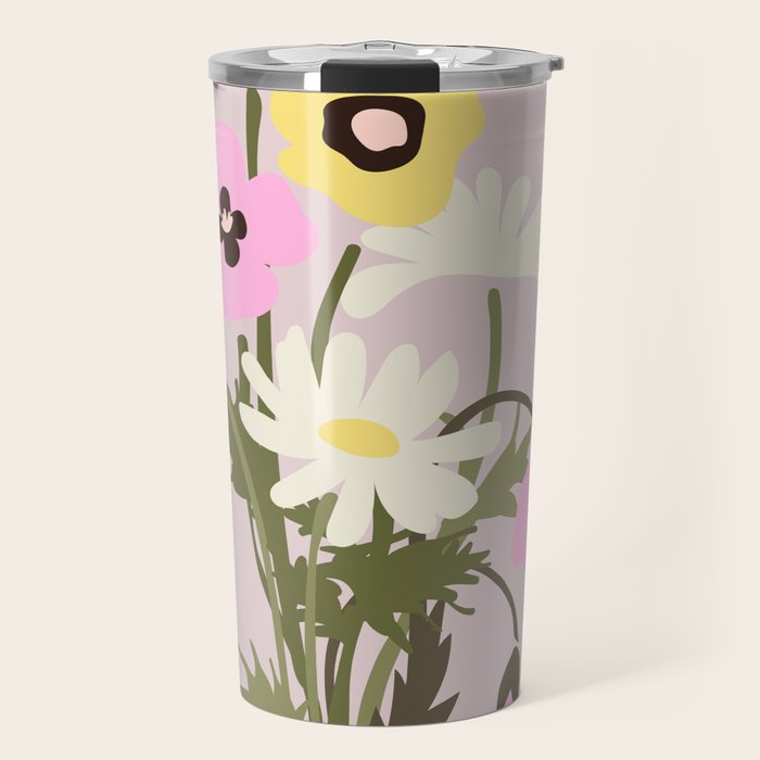 Flower market, Bern, Abstract botanical art Travel Mug Gallery Image 1