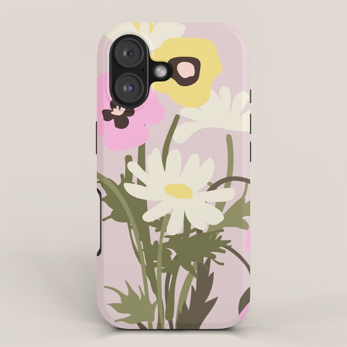 Flower market, Bern, Abstract botanical art iPhone Case Gallery Image 1