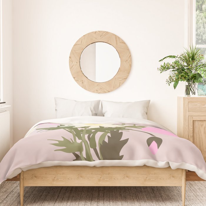Flower market, Bern, Abstract botanical art Duvet Cover Gallery Image 3