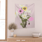 Flower market, Bern, Abstract botanical art Wall Tapestry Gallery Image 2