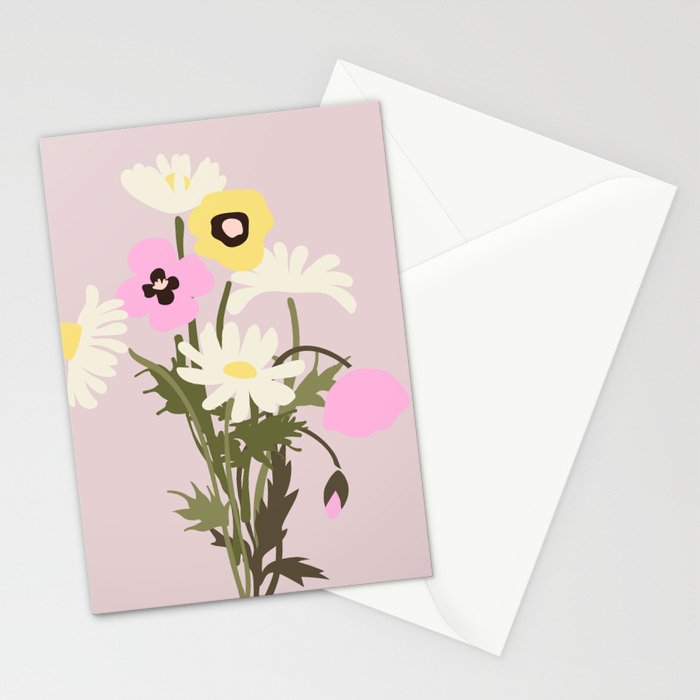 Flower market, Bern, Abstract botanical art Stationery Card Gallery Image 2