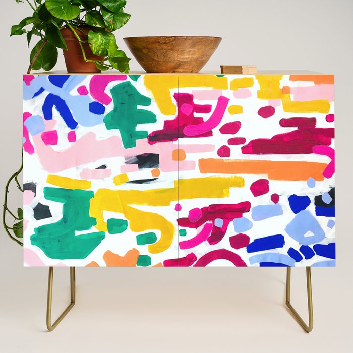 Candy In The Milky Way Galaxy Original Painting by Ejaaz Haniff Acrylic Painting Abstract Art Shapes Pattern Fun Colorful Shapes Credenza Gallery Image 1