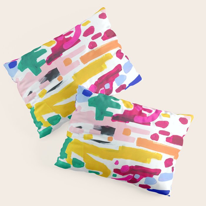 Candy In The Milky Way Galaxy Original Painting by Ejaaz Haniff Acrylic Painting Abstract Art Shapes Pattern Fun Colorful Shapes Pillow Sham Gallery Image 3