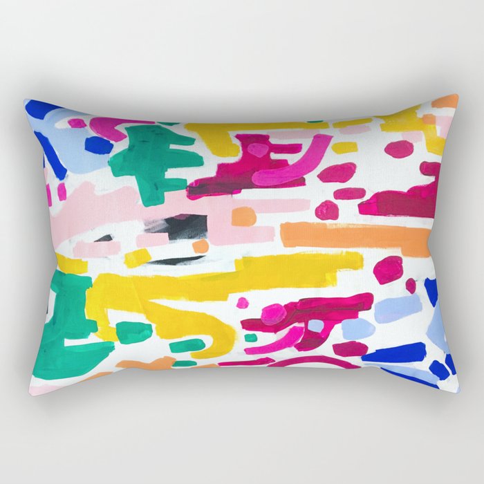 Candy In The Milky Way Galaxy Original Painting by Ejaaz Haniff Acrylic Painting Abstract Art Shapes Pattern Fun Colorful Shapes Rectangular Pillow Gallery Image 1