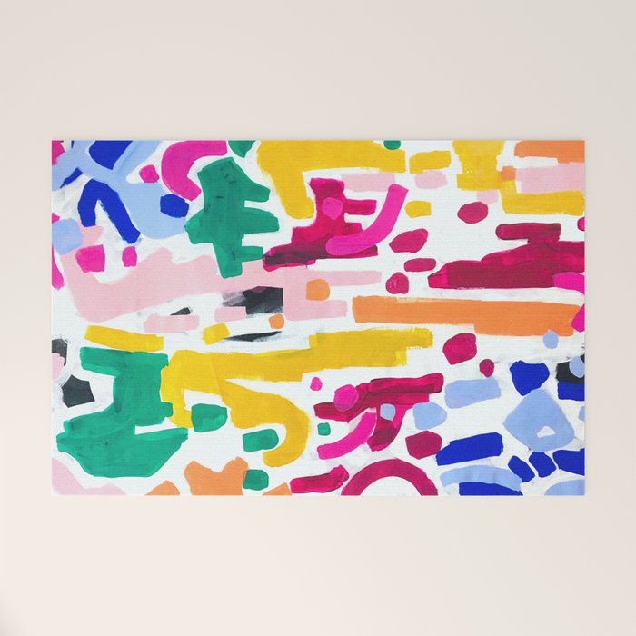 Candy In The Milky Way Galaxy Original Painting by Ejaaz Haniff Acrylic Painting Abstract Art Shapes Pattern Fun Colorful Shapes Welcome Mat Gallery Image 1