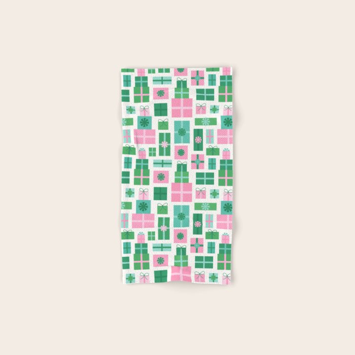 Oh What Fun - Pink and Green Bath Towel Gallery Image 1