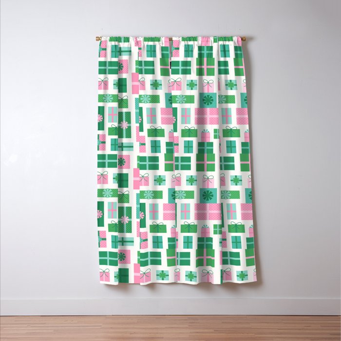 Oh What Fun - Pink and Green Window Curtain Gallery Image 3