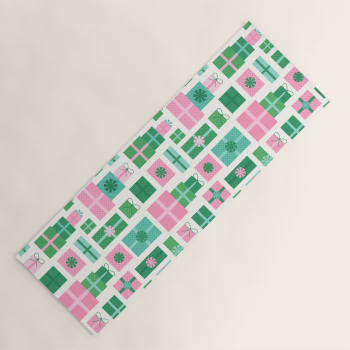 Oh What Fun - Pink and Green Yoga Mat Gallery Image 1