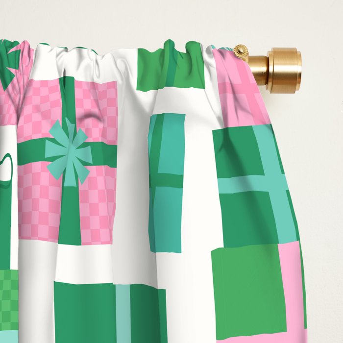 Oh What Fun - Pink and Green Window Curtain Gallery Image 2