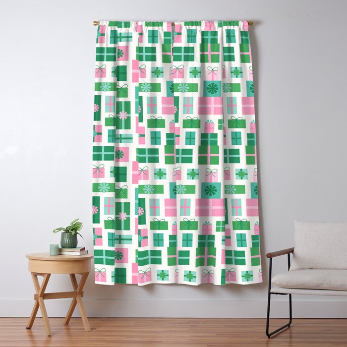 Oh What Fun - Pink and Green Window Curtain Gallery Image 5