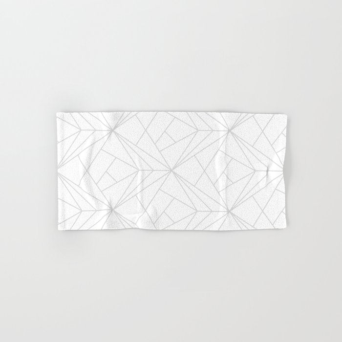 Geometric Soft Grey Silver Modern Pattern Bath Towel Gallery Image 1