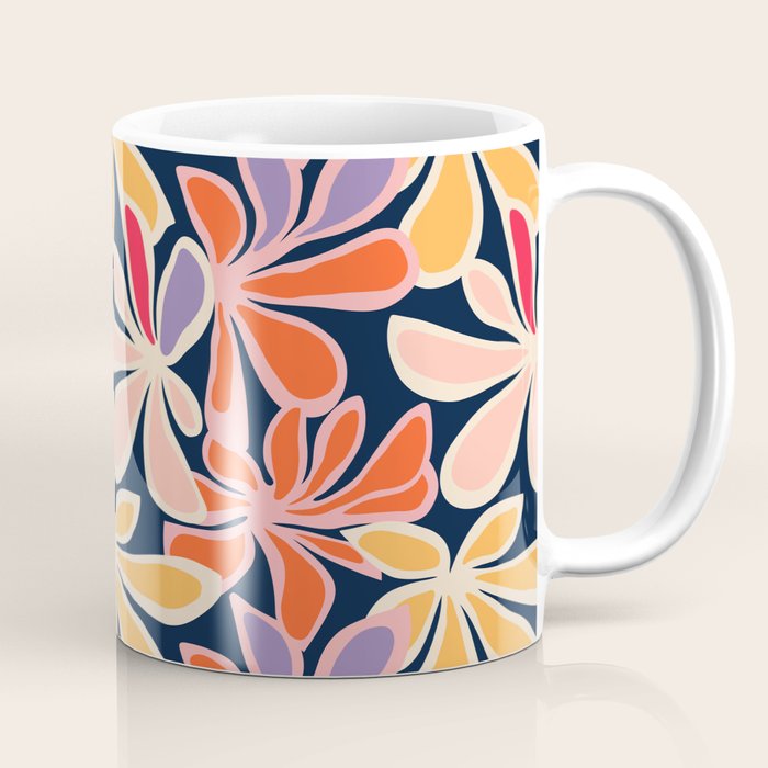 Abstract vintage flower art pattern Coffee Mug Gallery Image 1