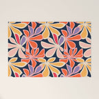 Abstract vintage flower art pattern Welcome Mat Gallery Image 1