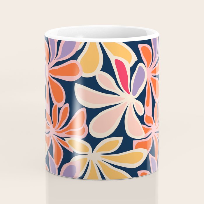 Abstract vintage flower art pattern Coffee Mug Gallery Image 4