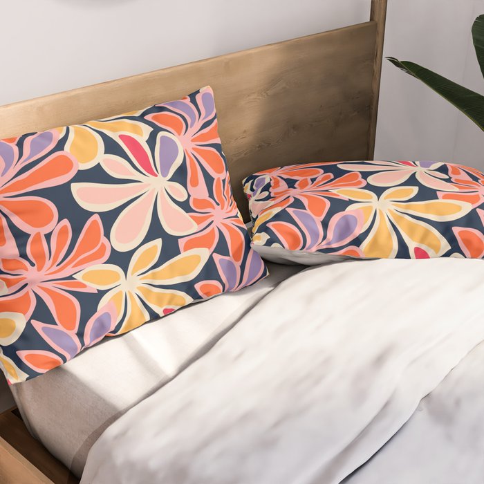 Abstract vintage flower art pattern Pillow Sham Gallery Image 2
