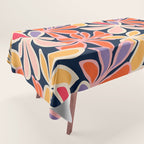 Abstract vintage flower art pattern Tablecloth Gallery Image 1