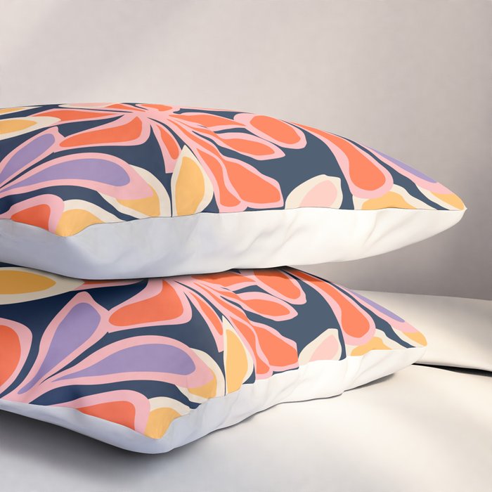 Abstract vintage flower art pattern Pillow Sham Gallery Image 3