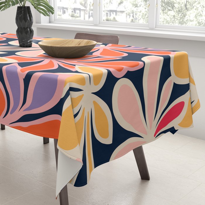 Abstract vintage flower art pattern Tablecloth Gallery Image 3