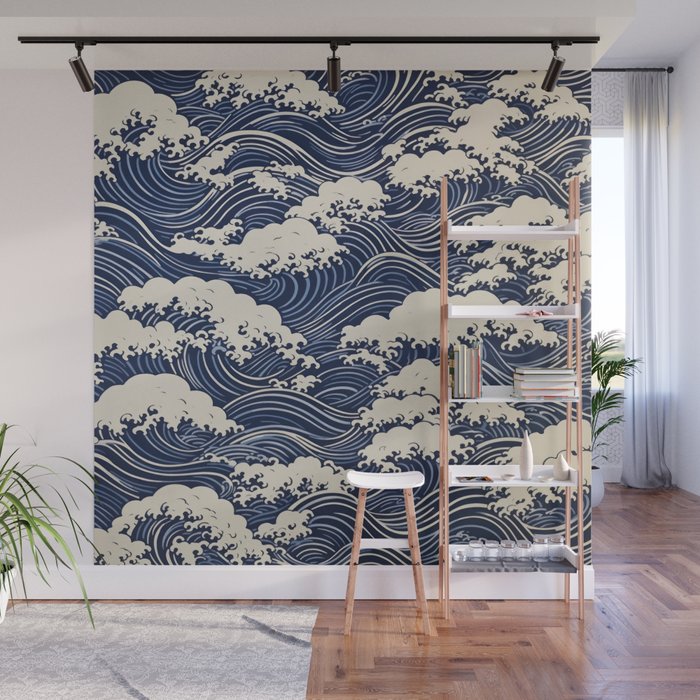 Endless Kanagawa Waves Wall Mural Gallery Image 1