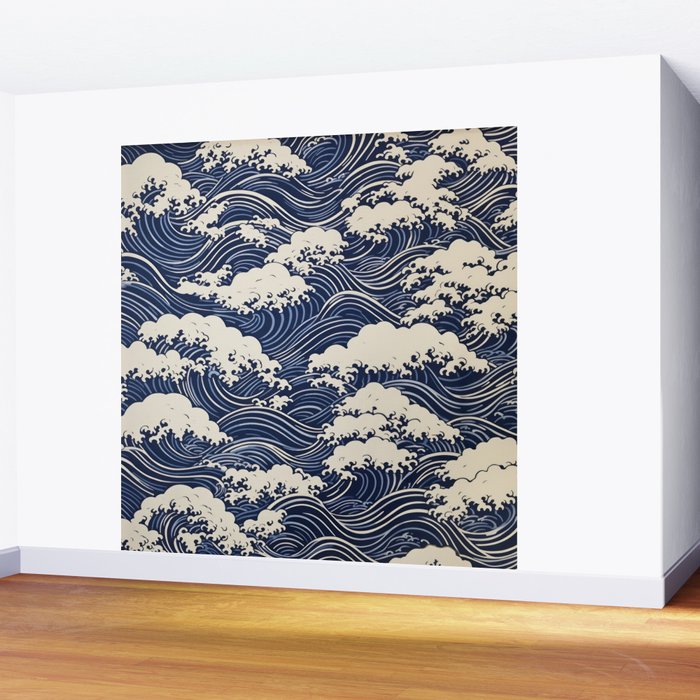 Endless Kanagawa Waves Wall Mural Gallery Image 2