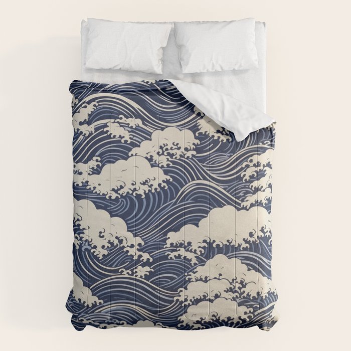 Endless Kanagawa Waves Comforter Gallery Image 1