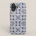 Portuguese tiles pattern blue iPhone Case Gallery Image 1