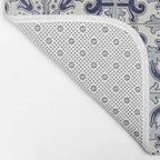 Portuguese tiles pattern blue Bath Mat Gallery Image 2
