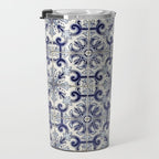 Portuguese tiles pattern blue Travel Mug Gallery Image 3