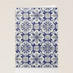 Portuguese tiles pattern blue Stationery Card Gallery Image 2