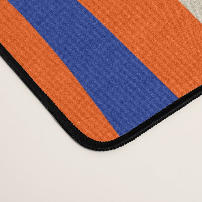 Bold and Groovy Retro Liquid Swirl Abstract Pattern Orange Cobalt Desk Mat Gallery Image 4