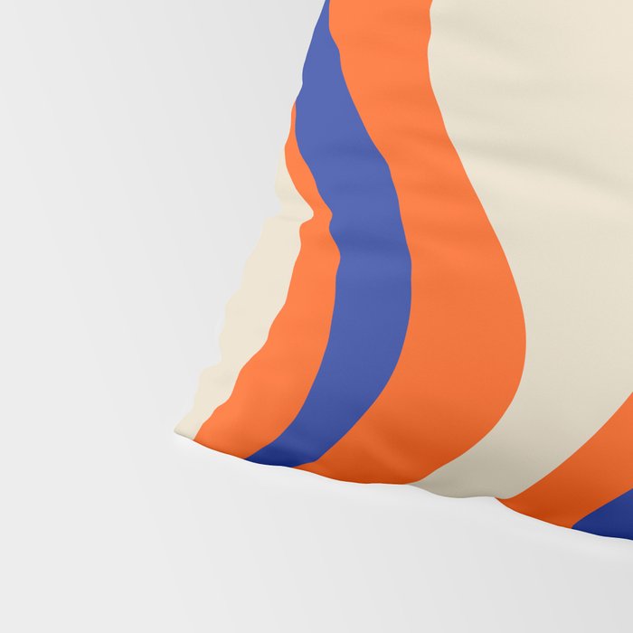 Bold and Groovy Retro Liquid Swirl Abstract Pattern Orange Cobalt Pillow Sham Gallery Image 4