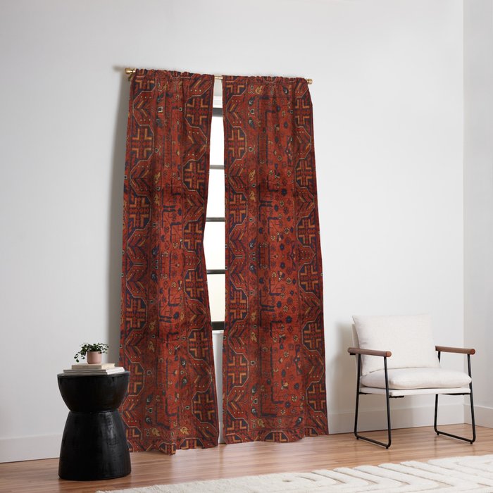 Traditional Vintage Moroccan Rug Design E13 Window Curtain Gallery Image 2