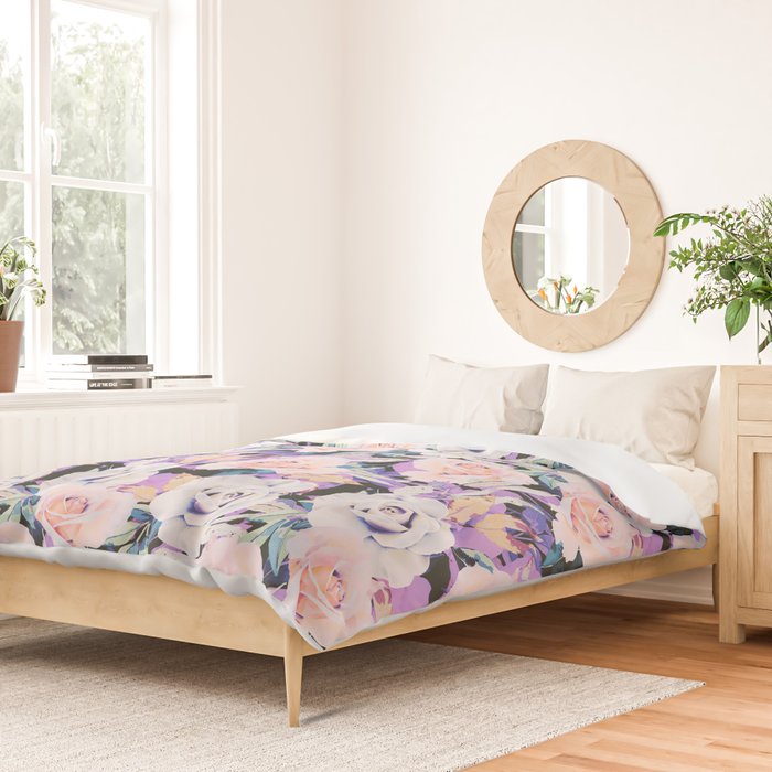 Modern Dark Vibrant Flowery D Duvet Cover Gallery Image 2