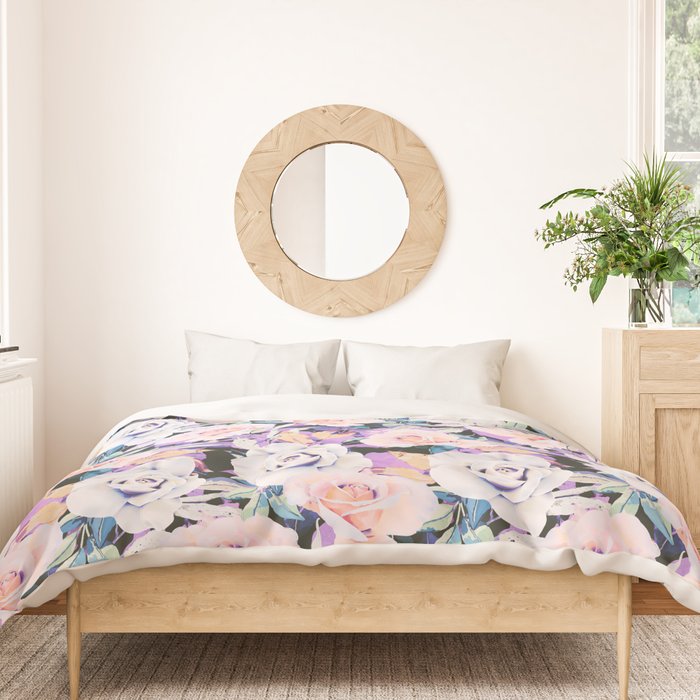 Modern Dark Vibrant Flowery D Duvet Cover Gallery Image 3