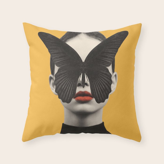 BLACK BUTTERFLY 2 Throw Pillow Gallery Image 6