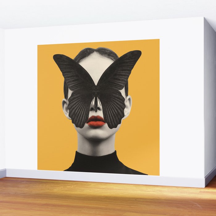 BLACK BUTTERFLY 2 Wall Mural Gallery Image 2
