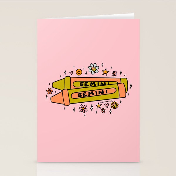 Gemini Crayon Stationery Card Gallery Image 2