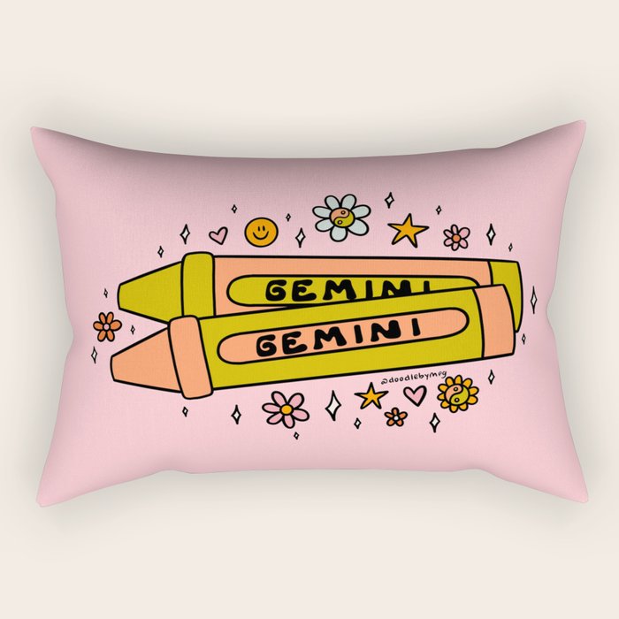 Gemini Crayon Rectangular Pillow Gallery Image 2