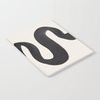 Minimalist Abstract Art Smoke Genie In The Lamp Mythical Magical Ink Art Black & White Notebook Gallery Image 2