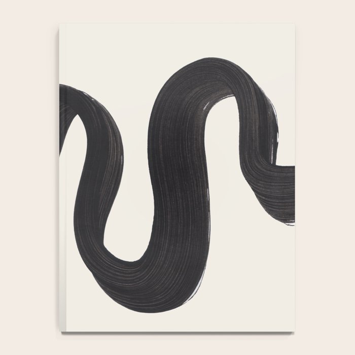 Minimalist Abstract Art Smoke Genie In The Lamp Mythical Magical Ink Art Black & White Notebook Gallery Image 4